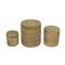 Set of 3 Hand Carved Wooden Canister Decorative Storage Container Kitchen Decor